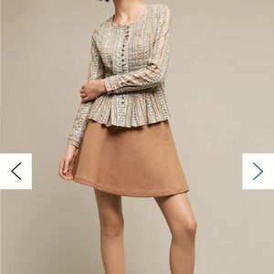 Anthropologie Maeve Gelise Pintuck Peasant Blouse Size S Floral Pleated Prairie